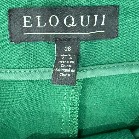 Eloquii Hunter Green Stretch Slacks Trousers Tapered Leg size 28 NEW Tags - Picture 8 of 9